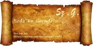 Szőke Germán névjegykártya